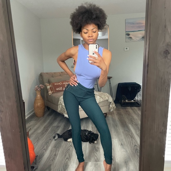 Green/Black Plaid Skinny Pants - Picture 12 of 15